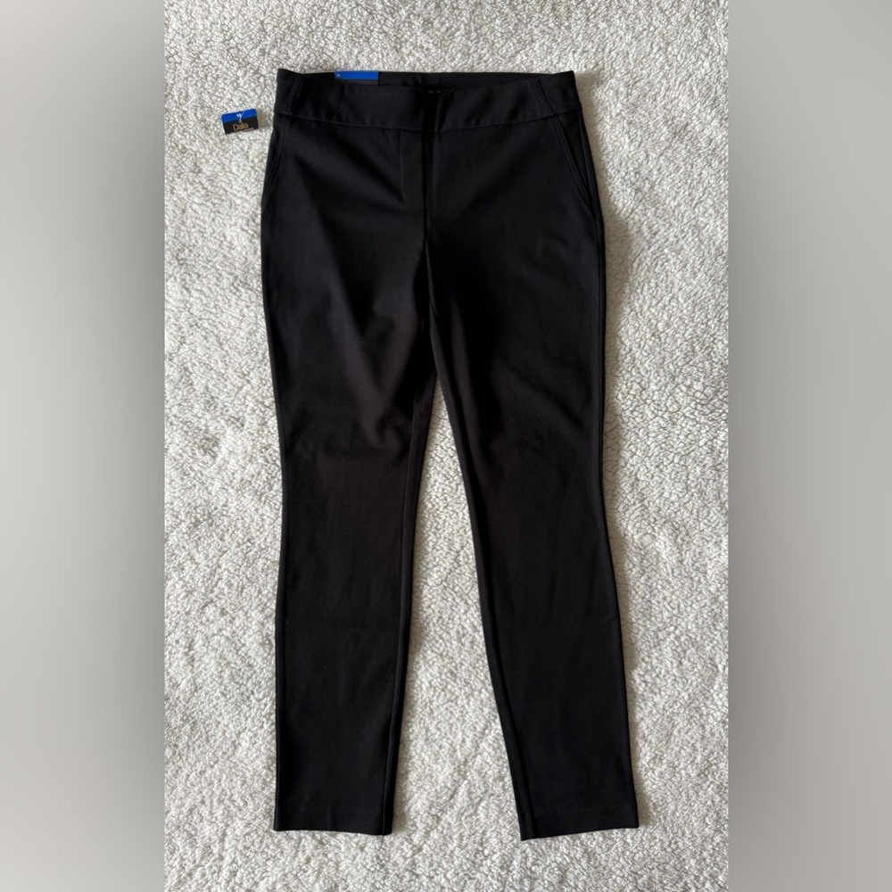 Dalia Women's Black Textured Diagonal Stripe Dress Pants Size 10 New with Tags